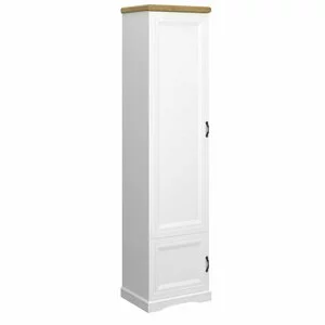 Penar 2D RIVA, Dulap Înalt cu 2 Uși, Alb cu Top Natur, 212 cm