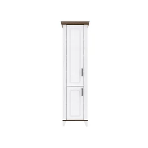 PENAR Skandi 1D, dulap înalt, 1 ușă, balamale soft-close, structură MDF + PAL, finisaj modern, 54x55x220 cm, Alb / Stejar Burbon