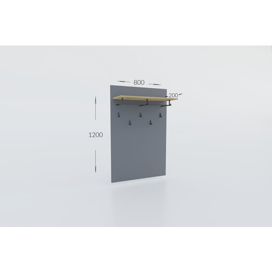 Placă Cuier Bristol, spațiu agățare haine, structură PAL melaminat, sistem prindere ușoară, 120x80 cm, Alb picture - 2