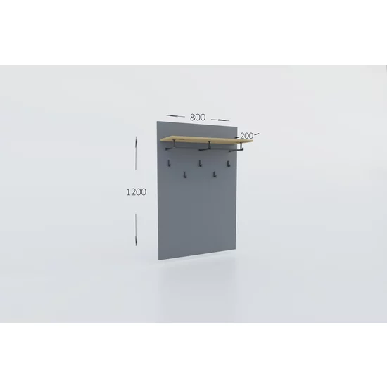 Placă Cuier Bristol, spațiu agățare haine, structură PAL melaminat, sistem prindere ușoară, 120x80 cm, Alb picture - 2