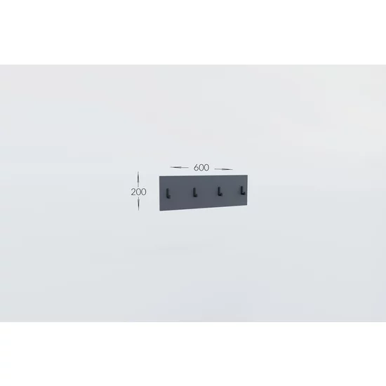 Placă Cuier Bristol, design minimalist, structură PAL melaminat, montaj pe perete, 60x20 cm, Alb picture - 2