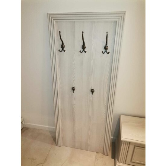 Placă cuier White, 5 cârlige metalice, PAL melaminat, 70x160x3.5 cm, frasin alb/pin argintiu picture - 7