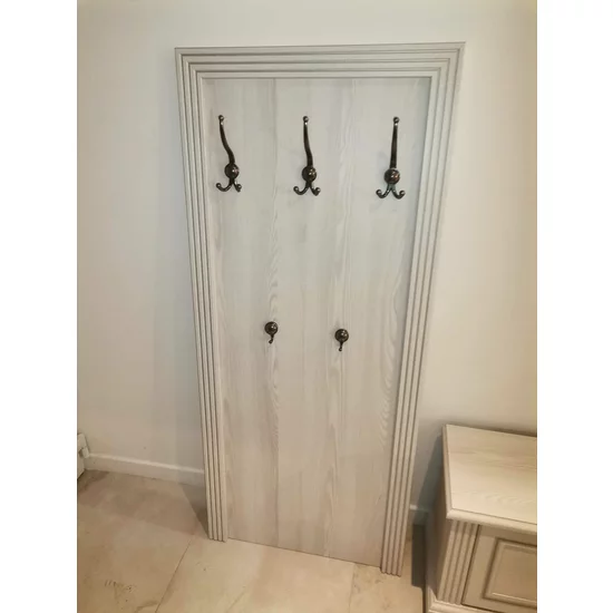 Placă cuier White, 5 cârlige metalice, PAL melaminat, 70x160x3.5 cm, frasin alb/pin argintiu picture - 7