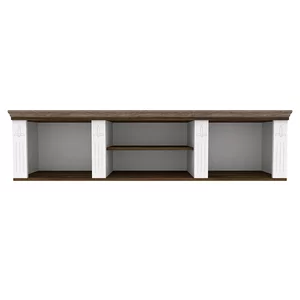 Poliță Skandi, raft vertical, structură MDF + PAL, finisaj texturat, 41x33x160 cm, Alb / Stejar Burbon