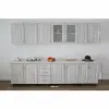 Bucătărie Modulară Kvadris, Fronturi Dune White, PAL Melaminat, 260 cm, Alb picture - 1