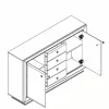 Comoda Largo KOM2D4S cu 2 usi si 4 sertare 151,5x38x96 cm h culoare cashmire picture - 3