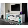 Comodă TV City - alb - 200x60x43 cm, design contemporan, PAL melaminat, spațiu generos picture - 1