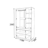 Set Dormitor Geneva Modular, PAL Laminat, 160x200 cm, Gri Grafit și Stejar Craft Alb picture - 5