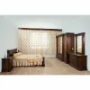 Set dormitor Sonia II, design sculptat manual + funcționalitate ridicată, lemn masiv fag + MDF furniruit, dimensiuni variabile, nuc picture - 2