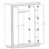 Dulap Largo SZF 3D cu trei usi 166,5x62x214 cm h culoare cashmire picture - 3