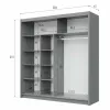 Dulap Porto 2, structura solidă, compartimentare practică, uși culisante, finisaj elegant, 203x61x215 cm, casmir picture - 3