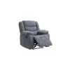 Fotoliu Recliner Relax, mecanism rabatabil, suport picioare, tapițerie catifea, 90x88x105 cm, Gri picture - 3