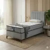 Pat Carla, gri - 90x200 cm, design modern, capitonare premium, spatiu depozitare picture - 1