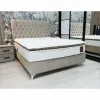 Pat + Saltea gratis Lexus, bej - 160x200 cm, ladă depozitare, topper integrat, structură metal + lemn + PAL, tapițerie stofă premium picture - 9