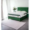 Pat + Saltea gratis  Astra, verde - 140x200 cm, design modern, capitonare elegantă, ladă spațioasă de depozitare, structură rezistentă picture - 2