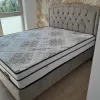 Pat + Saltea gratis Belek, bej - 140x200 cm, design rafinat, cadru stabil, tapițerie moale, saltea ortopedică inclusă picture - 9