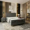 Pat + Saltea gratis Nova, gri - 140x200 cm, lada depozitare, tesatura premium picture - 1