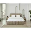 Pat +Saltea gratis Bubblebed, bej - 180/200 cm , cu somiera rabatabila, lada de depozitare si tesatura premium picture - 1