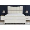 Pat Tapițat + Saltea Gratis Extra Comfort, bej MK-2713- 140x200 cm, somieră rabatabilă, spațiu depozitare picture - 1