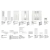 Penar White 2D, dulap vertical cu 2 uși, MDF și PAL melaminat, cornisa decorativă, 76x221x43 cm, frasin alb/pin argintiu picture - 4