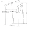 Scaun K489, tapițat elegant cu stofă de calitate, structură metalică, 59x56x80x46 cm, bej picture - 5