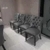 Scaun tapițat Mira MC, picioare din lemn negru, design elegant cu nasturi, șezut ergonomic, tapițerie premium, personalizabil picture - 14