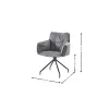 Scaun Tisso, ergonomic cu tapițerie catifelată, picioare metalice rezistente, 61x48x85 cm, gri picture - 2