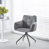 Scaun Tisso, ergonomic cu tapițerie catifelată, picioare metalice rezistente, 61x48x85 cm, gri picture - 1