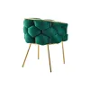 Set 2 Scaune living tapițat COZY, catifea verde picioare metalice aurii picture - 5