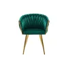Set 2 Scaune tapitate Chic, culoare verde cu picioare aurii picture - 2