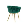 Set 2 Scaune tapitate Chic, culoare verde cu picioare aurii picture - 5
