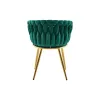 Set 2 Scaune tapitate Chic, culoare verde cu picioare aurii picture - 6
