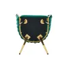 Set 2 Scaune tapitate Chic, culoare verde cu picioare aurii picture - 7