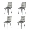 Set 4 scaune tapițate Velvet, structură metalică, stofă catifelată, material rezistent picture - 2