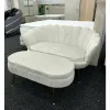 Set fotoliu și măsuță Ariel XXL, catifea, canapea 130x77x83 cm, măsuță 99x44,5x40 cm, alb picture - 4
