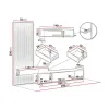 Set mobilă living Rebeca Plus cu riflaj, 250x43x200 cm, PAL 16 mm, stejar alb, stil modern picture - 5