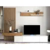 Set mobilă living Rebeca Plus cu riflaj, 250x43x200 cm, PAL 16 mm, stejar alb, stil modern picture - 2