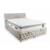 Set Pat Chester + Saltea Raysa Premium, culoare personalizabila - 160x200 cm, ladă depozitare, somieră metalică fixă, tapițerie catifea baby face picture - 4