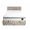 Set Pat Chester + Saltea Raysa Premium, culoare personalizabila - 160x200 cm, ladă depozitare, somieră metalică fixă, tapițerie catifea baby face picture - 8