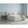 Set pat + Saltea Gratis tapițat Torra 140x200 cm crem cu somieră rabatabilă si  ladă depozitare picture - 1