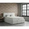 Set pat + Saltea Gratis tapițat Torra 180x200 cm crem cu somieră rabatabilă si  ladă depozitare picture - 1