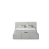Set pat + Saltea Gratis tapițat Torra 160x200 cm crem cu somieră rabatabilă si  ladă depozitare picture - 2