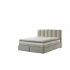 Set pat +Saltea Gratis tapițat Orla 180x200 cm crem Odesa 20 cu somieră rabatabilă, ladă depozitare picture - 2