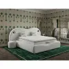 Set pat +Saltea Gratis tapițat Velora 140x200 cm crem cu somieră rabatabilă si ladă depozitare picture - 1