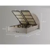 Set pat +Saltea Gratis  tapițat Moon 160x200 cm crem cu somieră rabatabilă  si ladă depozitare picture - 3