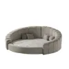 Set pat tapițat rotund + Saltea gratis  Napa  220x220 cm crem picture - 1