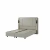 Set pat+ Saltea Gratis  tapițat Nevara 160x200 cm crem cu somieră rabatabilă si ladă depozitare picture - 5