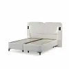 Set pat+Saltea Gratis tapițat Orina 180x200 cm crem Erato 01 cu somieră rabatabilă si  ladă depozitare picture - 4