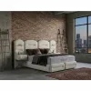 Set pat+Saltea Gratis tapițat Vizyon XXL  140x200 cm crem cu somieră rabatabilă, ladă depozitare picture - 1