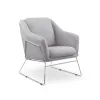 Fotoliu Soft, design compact, stofă rezistentă și oțel cromat, 69x76x81 cm, gri/argintiu picture - 1